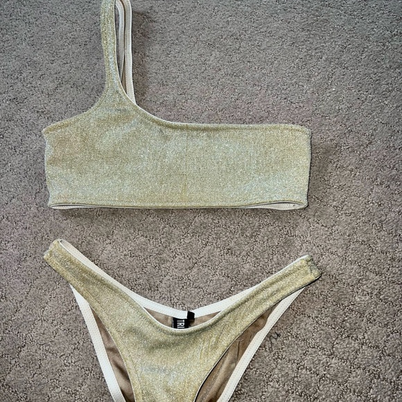 triangl swimwear Swim Triangl Gold Sparkle Bikini Poshmark